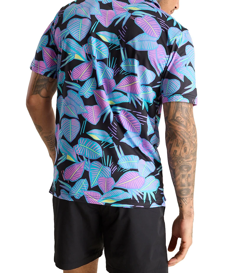 Chubbies Fluorescent Funk Short Sleeve Printed Peformance Polo Shirt