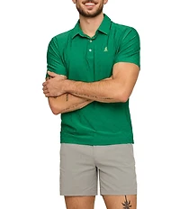 Chubbies Forest Floor Checkered Texture Short Sleeve Knit Polo Shirt