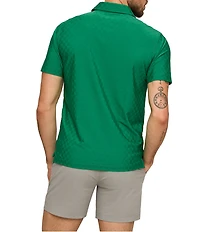 Chubbies Forest Floor Checkered Texture Short Sleeve Knit Polo Shirt