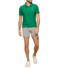 Chubbies Forest Floor Checkered Texture Short Sleeve Knit Polo Shirt