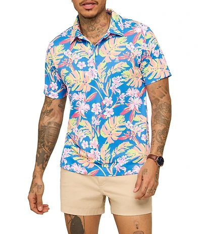 Chubbies Garden Floral Glow Short Sleeve Knit Polo