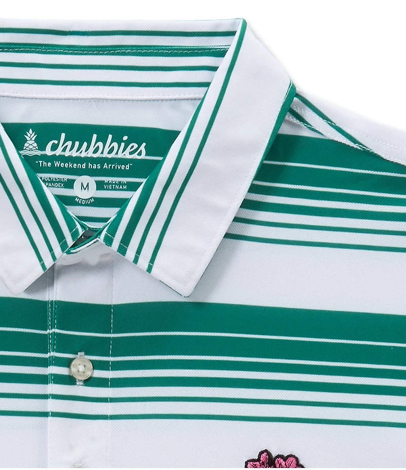 Chubbies Hole In One Hue Striped Short Sleeve Knit Polo Shirt