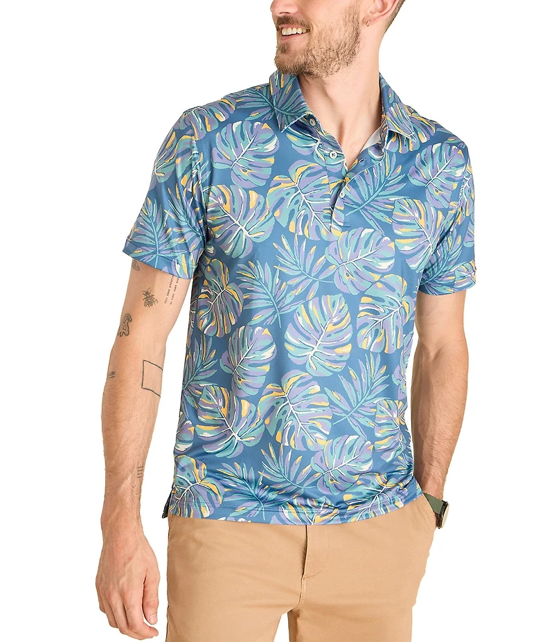 Chubbies In Lounge Short Sleeve Printed Performance Polo Shirt