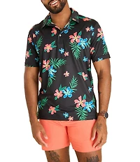 Chubbies Knit Short Sleeve Electric Flow Performance Polo Shirt