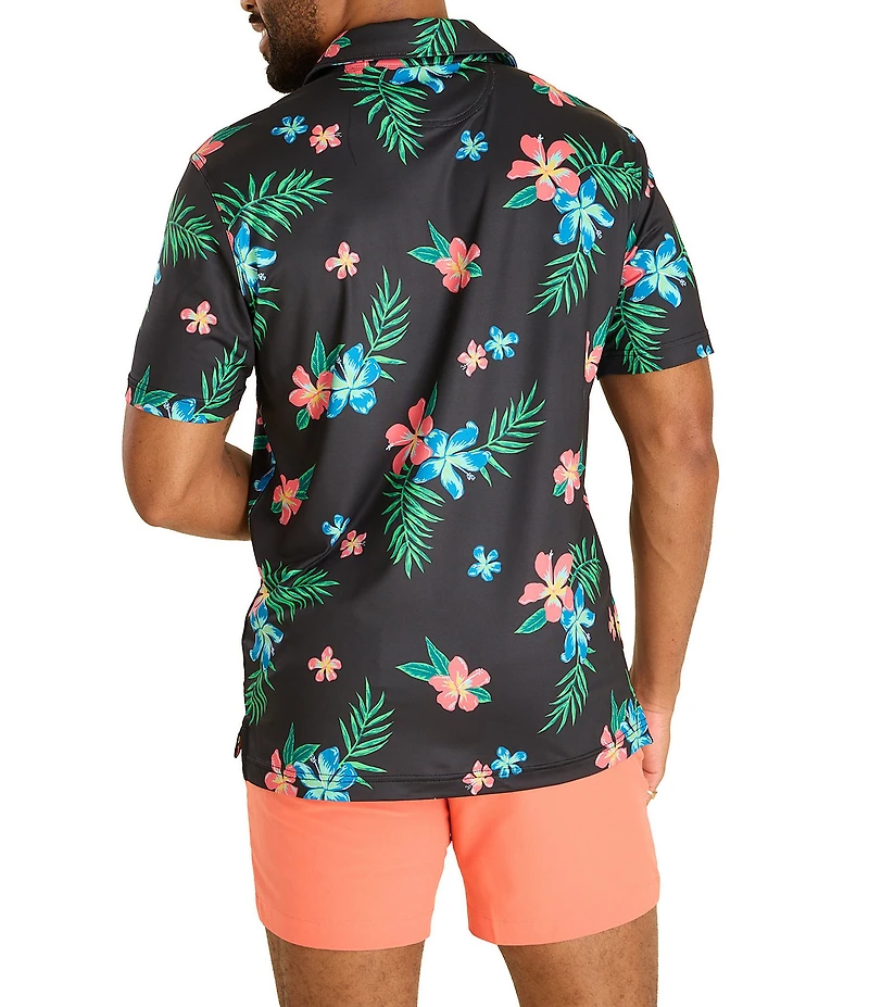 Chubbies Knit Short Sleeve Electric Flow Performance Polo Shirt