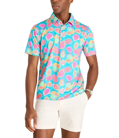 Chubbies Knit Short Sleeve Hippie Dippy Performance Polo Shirt