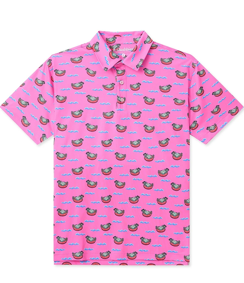 Chubbies Lazy River Printed Performance Short Sleeve Polo
