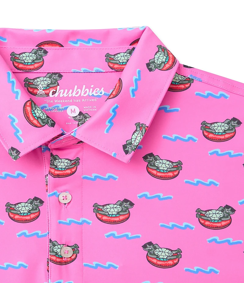 Chubbies Lazy River Printed Performance Short Sleeve Polo