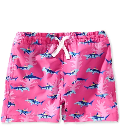 Chubbies Little Boys Great Pink Shark Print Swim Trunks