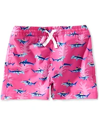 Chubbies Little Boys Great Pink Shark Print Swim Trunks