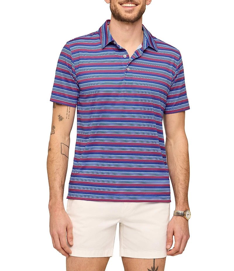 Chubbies Marching Band Striped Performance Short Sleeve Polo