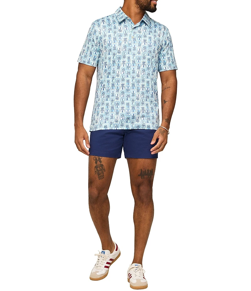 Chubbies Miami Mosaic Short Sleeve Knit Performance Polo
