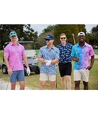 Chubbies Neon Glade Short Sleeve Performance Polo Shirt