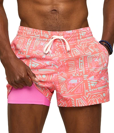 Chubbies Pyramid Poolsides 4#double; Inseam Swim Trunks