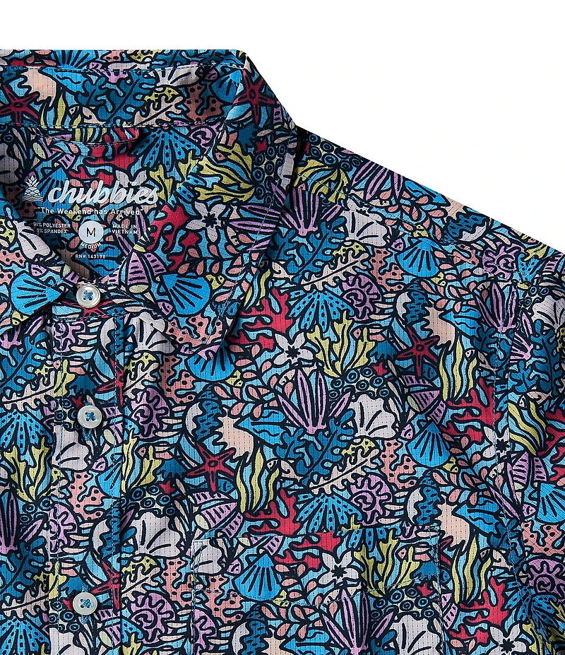 Chubbies Reef Explorer Short Sleeve Printed Woven Shirt