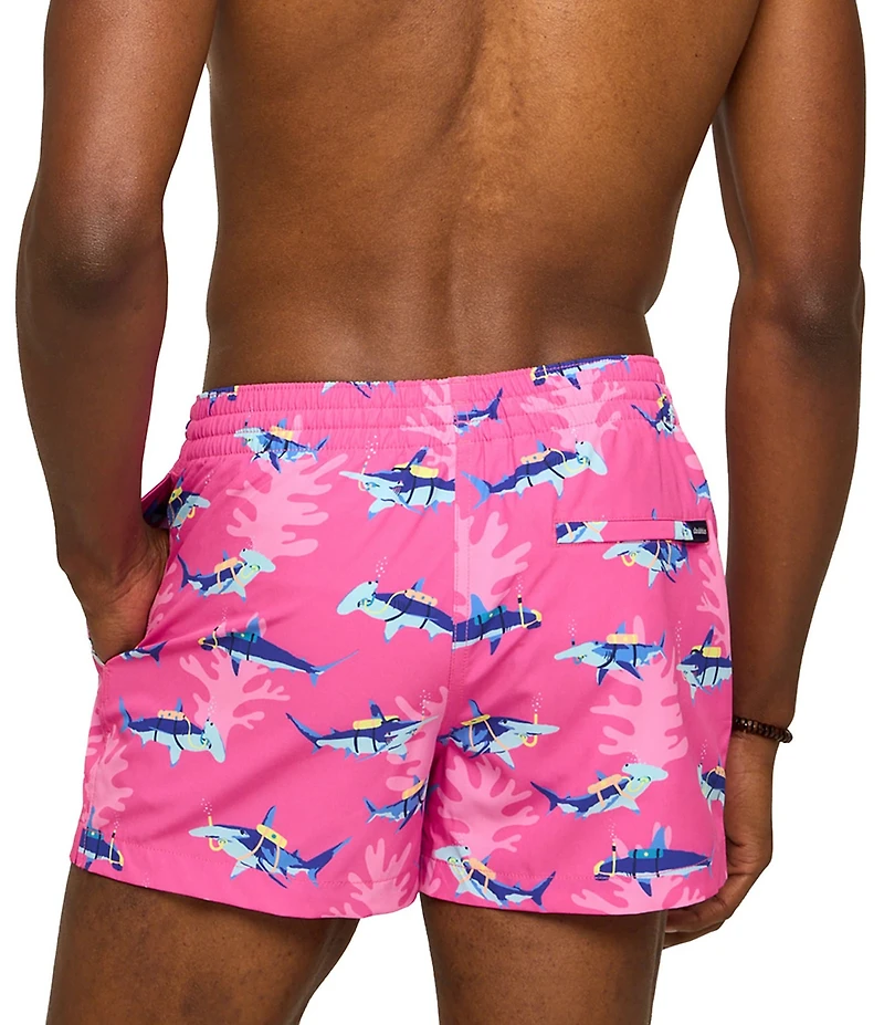 Chubbies Shark Print 4#double; Inseam Swim Trunks