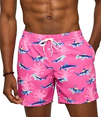 Chubbies Shark Print 5.5#double; Swim Trunks