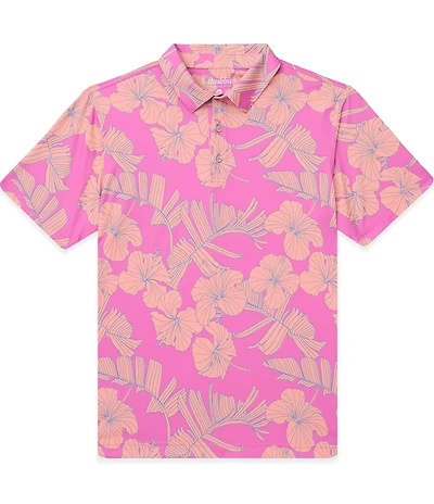 Chubbies Short Sleeve Flamingo Flower Performance Polo