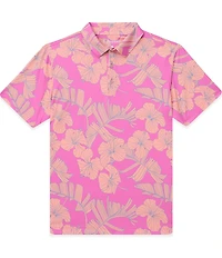 Chubbies Short Sleeve Flamingo Flower Performance Polo