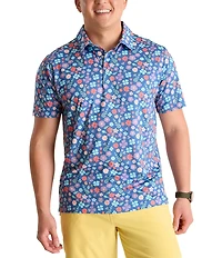 Chubbies Short Sleeve Spring Petal Printed Performance Polo Shirt