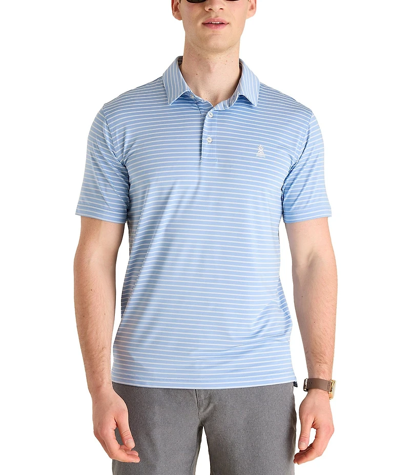 Chubbies Short Sleeve Waves of Joy Striped Polo Shirt