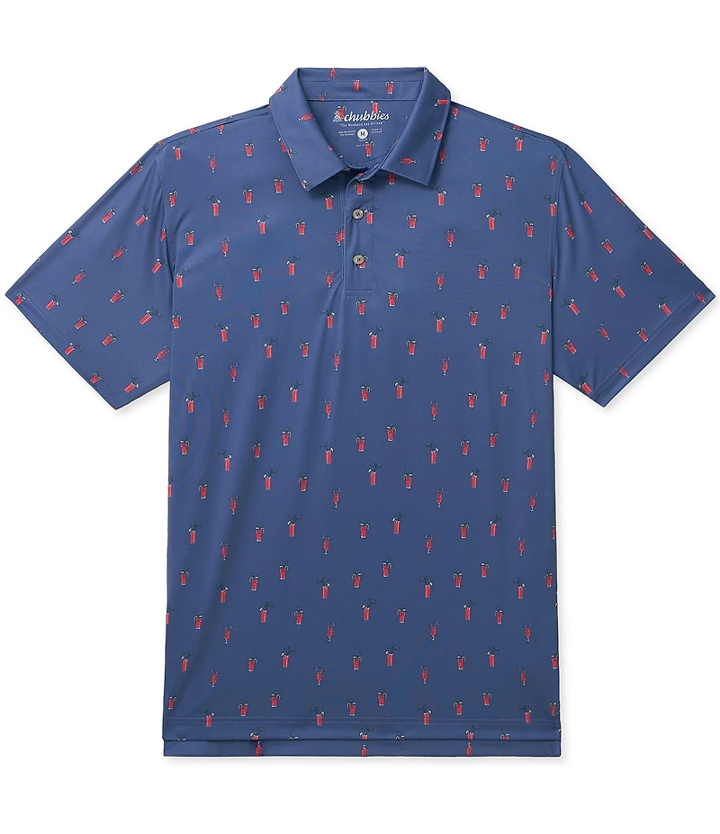 Chubbies Sip 'N' Relax Printed Performance Short Sleeve Polo