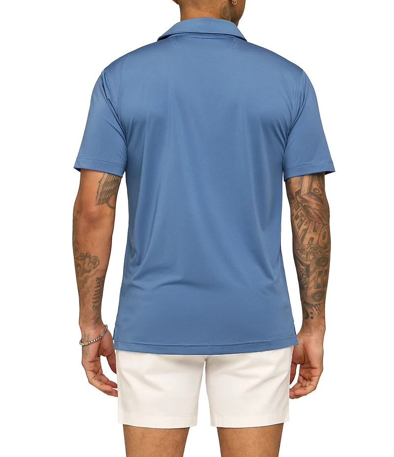 Chubbies Slate Sky Solid Performance Short Sleeve Polo