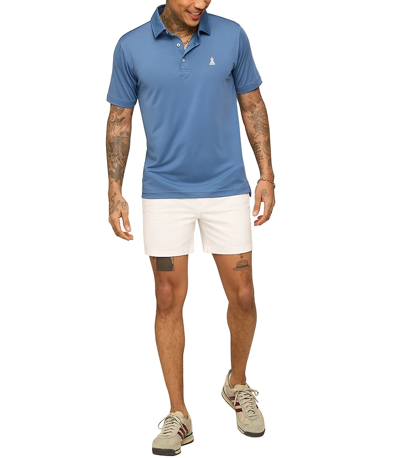 Chubbies Slate Sky Solid Performance Short Sleeve Polo