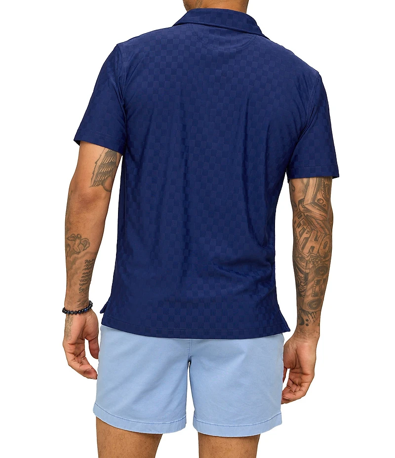 Chubbies Subtle Checkered Short Sleeve Performance Knit Polo
