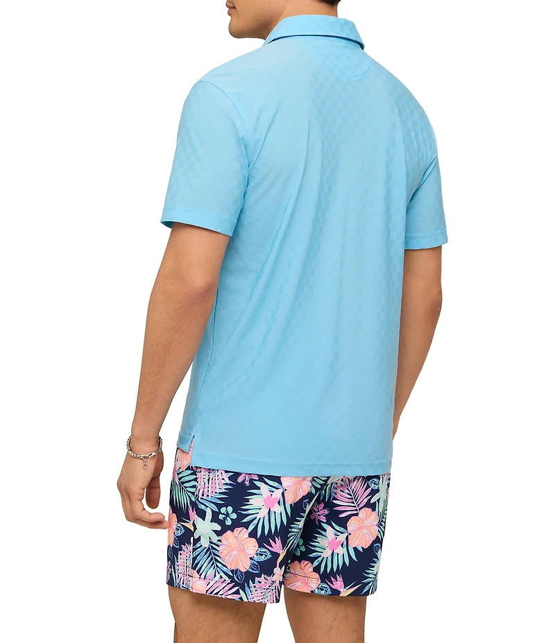 Chubbies Subtle Checkered Short Sleeve Performance Knit Polo