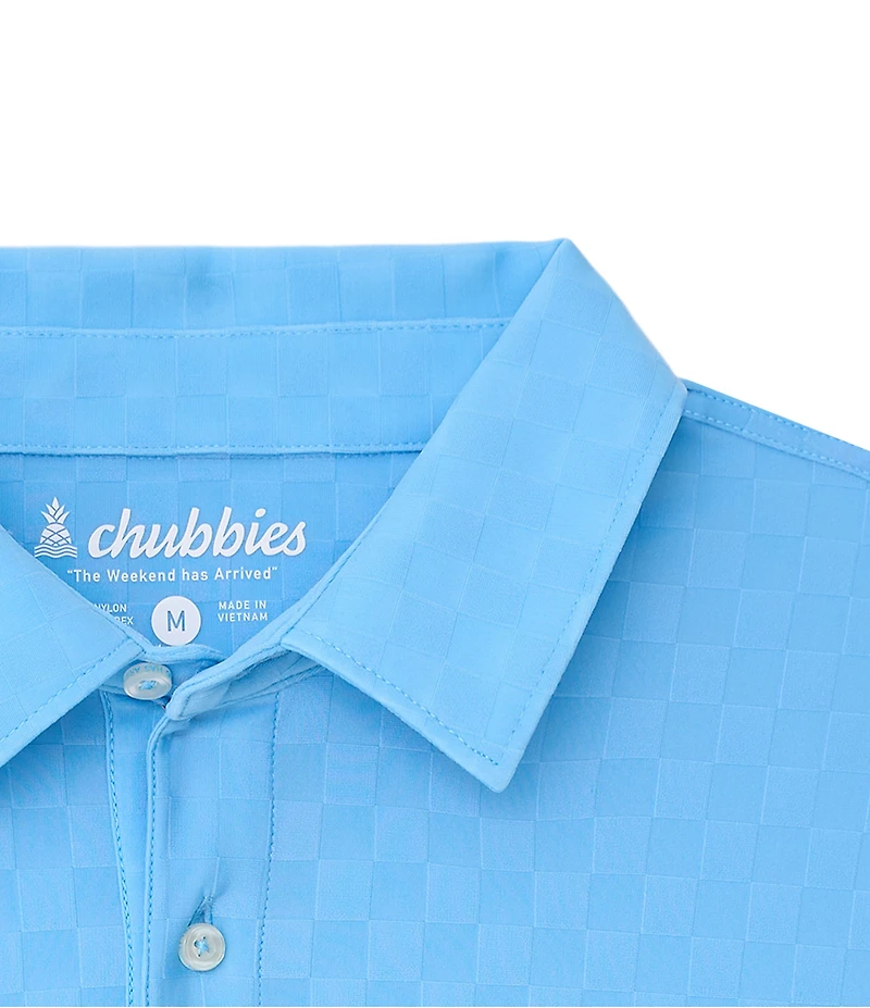 Chubbies Subtle Checkered Short Sleeve Performance Knit Polo