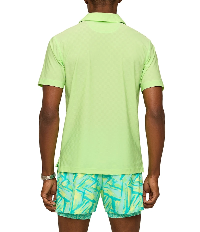 Chubbies Subtle Checkered Short Sleeve Performance Knit Polo