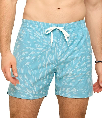 Chubbies Turquoise Tides 5.5#double; Inseam Swim Trunks