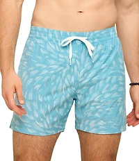 Chubbies Turquoise Tides 5.5#double; Inseam Swim Trunks