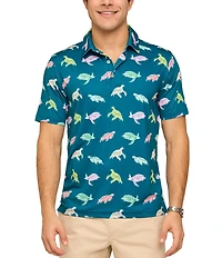 Chubbies Turtally Awesome Turtle Print Short Sleeve Performance Knit Shirt