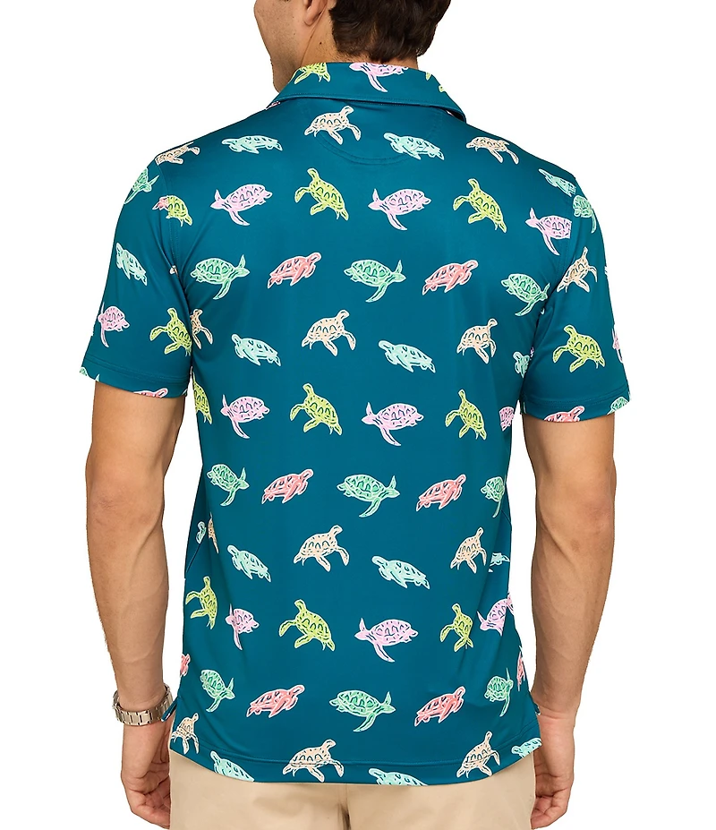 Chubbies Turtally Awesome Turtle Print Short Sleeve Performance Knit Shirt