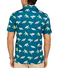 Chubbies Turtally Awesome Turtle Print Short Sleeve Performance Knit Shirt