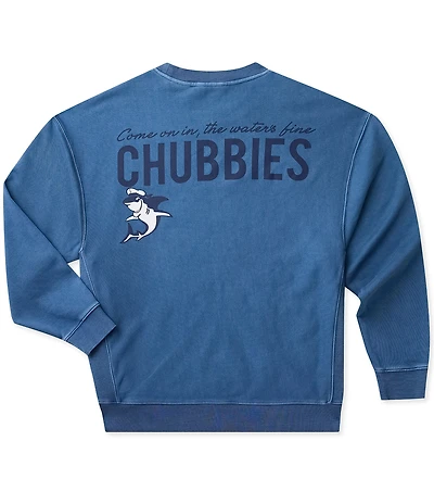 Chubbies Water's Fine Relaxed Fit Long Sleeve Crew Neck Sweatshirt