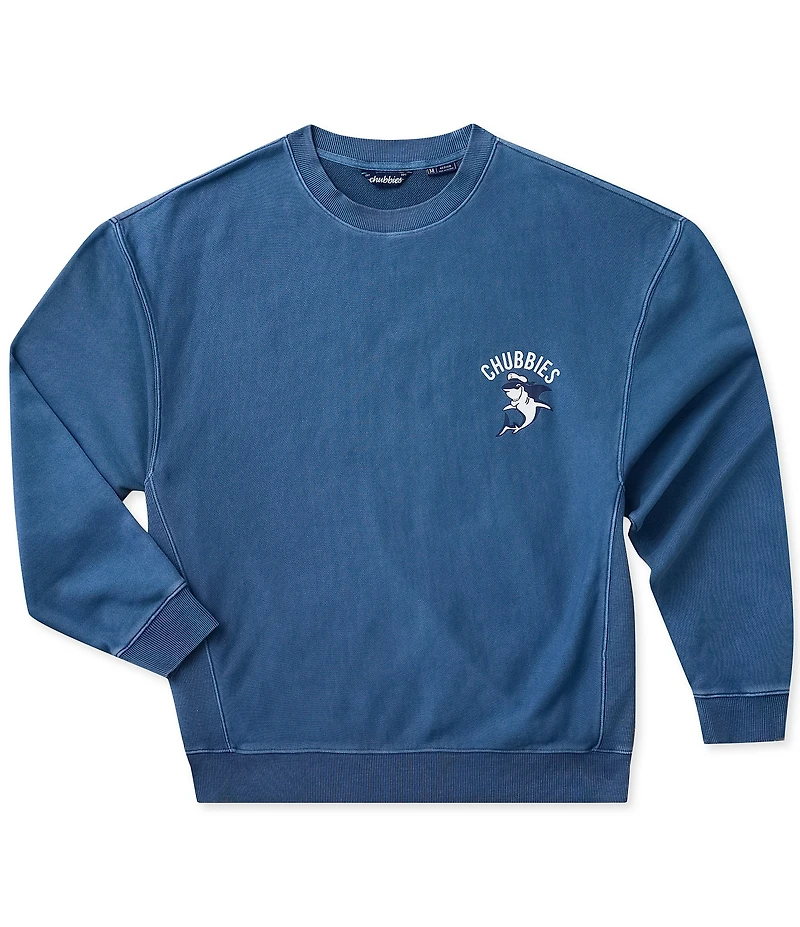 Chubbies Water's Fine Relaxed Fit Long Sleeve Crew Neck Sweatshirt