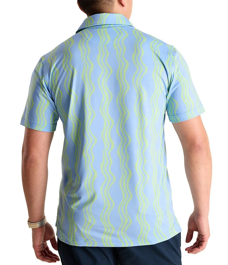 Chubbies Wavy Daze Printed Performance Polo Shirt