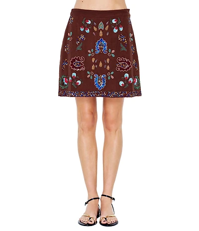 CIEBON Carsyn Beaded Sequin A-Line Coordinating Mini Skirt