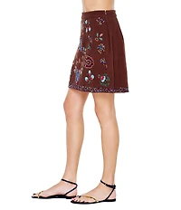 CIEBON Carsyn Beaded Sequin A-Line Coordinating Mini Skirt