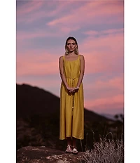 CIEBON Claudia Square Neck Sleeveless A-Line Maxi Dress
