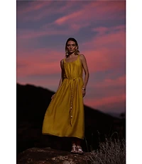 CIEBON Claudia Square Neck Sleeveless A-Line Maxi Dress