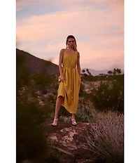 CIEBON Claudia Square Neck Sleeveless A-Line Maxi Dress