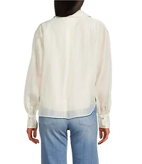 CIEBON Georgina Split V-Neck Long Sleeve Tencel Voile Top