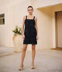 CIEBON Harper Soutache Embroidered Square Neck Sleeveless A-Line Mini Dress