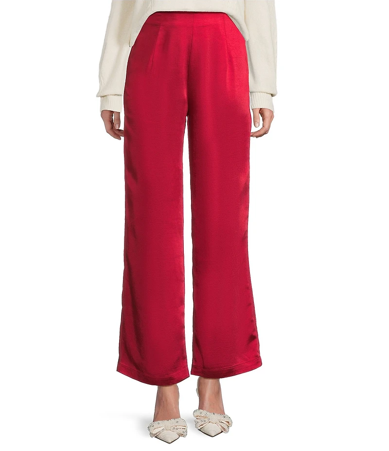CIEBON Heryn High Waist Wide Leg Satin Pants