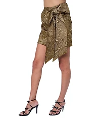 CIEBON Luna High Waisted Metallic Jacquard Mini Skirt