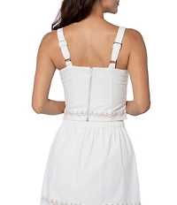 CIEBON Lyra Embroidered Sweetheart Neck Sleeveless Coordinating Top